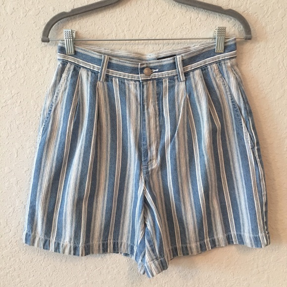 Vintage Pants - 90s Vintage Dockers HighWaisted Striped Mom Shorts